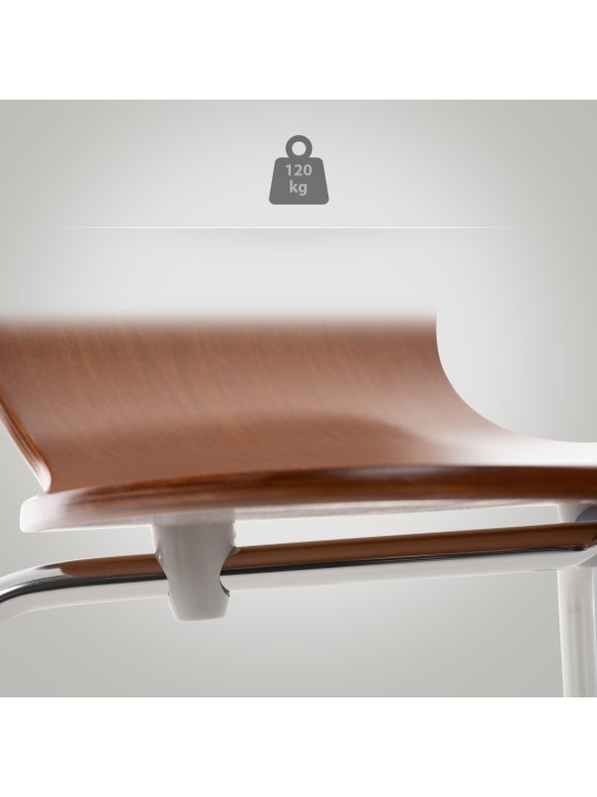 Juego de 4 sillas de visita Calisto, marrón