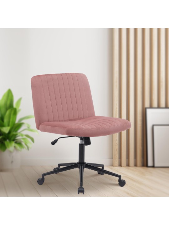 Silla de oficina Kingman terciopelo, rosa