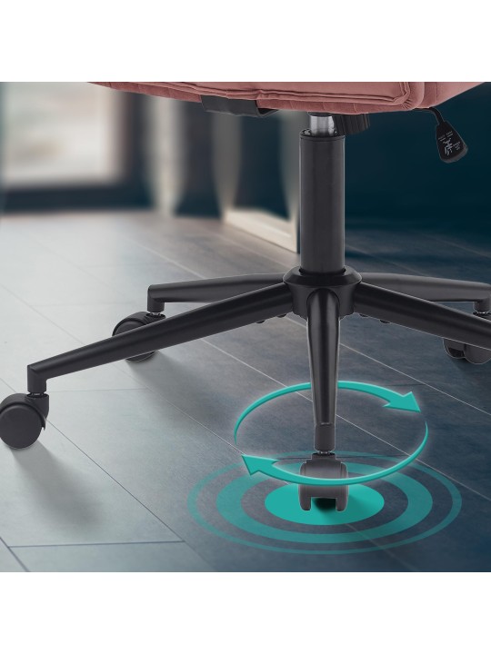 Silla de oficina Kingman terciopelo, rosa