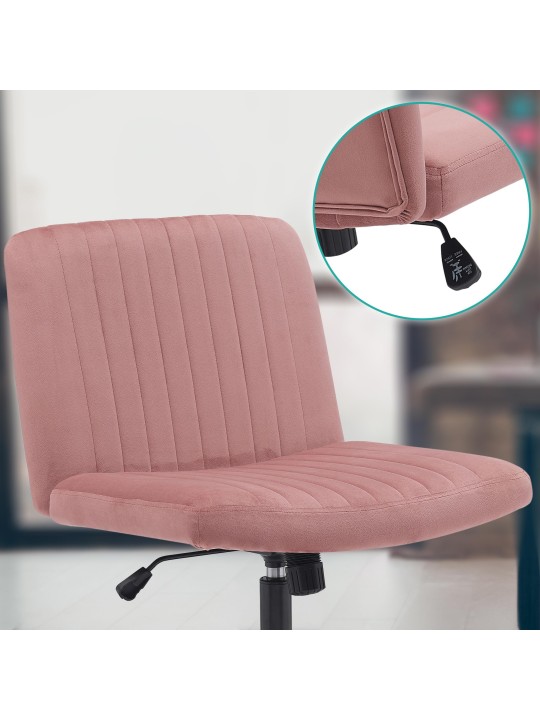 Silla de oficina Kingman terciopelo, rosa