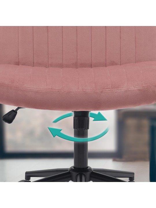 Silla de oficina Kingman terciopelo, rosa