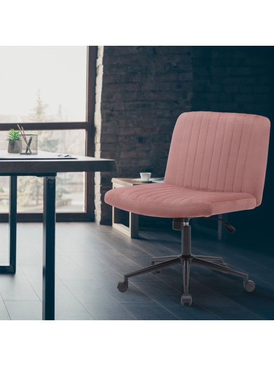 Silla de oficina Kingman terciopelo, rosa