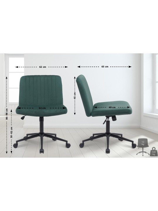 Silla de oficina Kingman terciopelo, verde