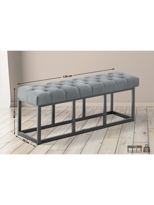 Banco Amun tela B120, gris oscuro