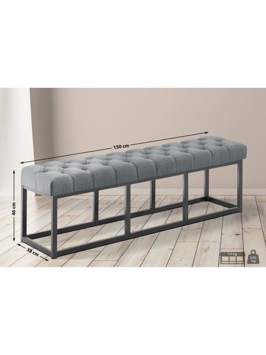 Banco Amun tela B150, gris oscuro