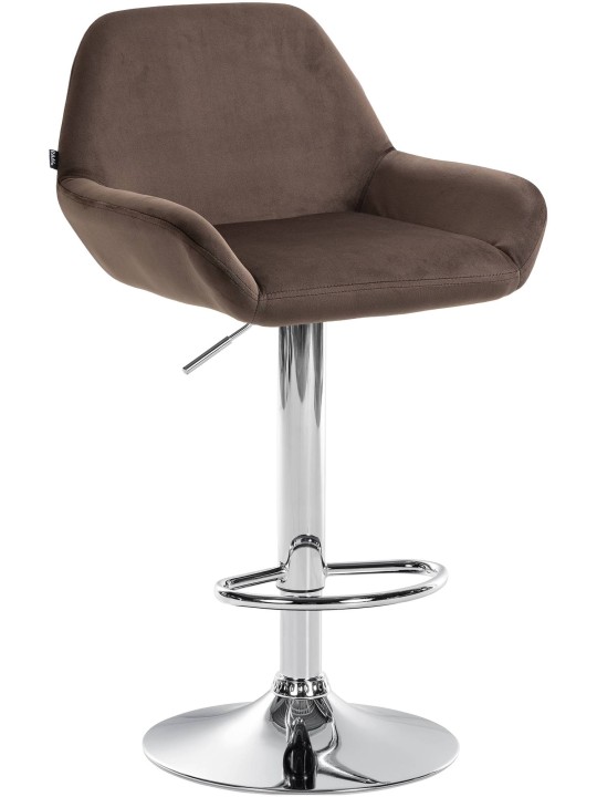 Taburete de bar Braga terciopelo cromado, marrón