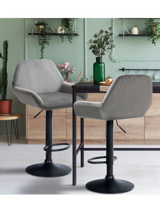 Taburete de bar Braga terciopelo, gris
