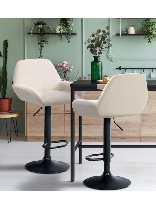 Taburete de bar Braga terciopelo, crema