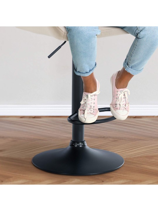 Taburete de bar Braga terciopelo, crema