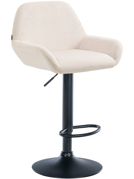 Taburete de bar Braga terciopelo, crema