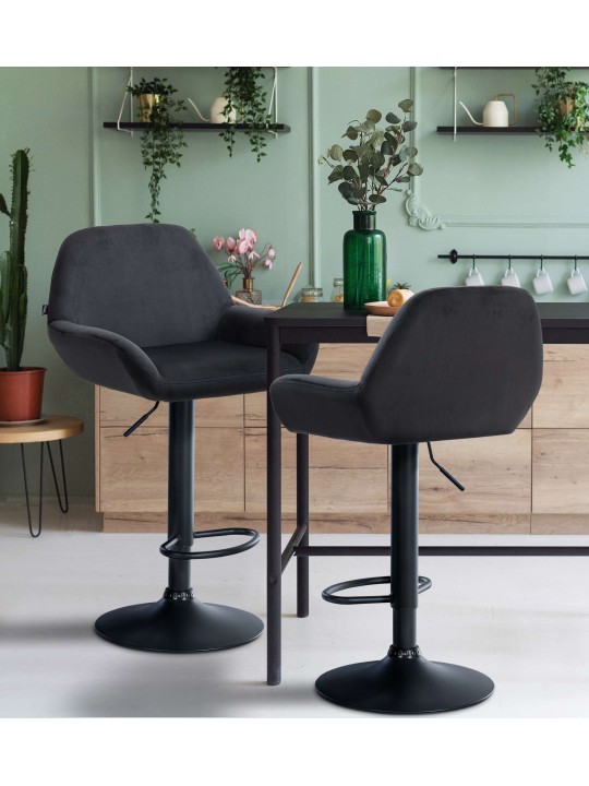 Taburete de bar Braga terciopelo, negro