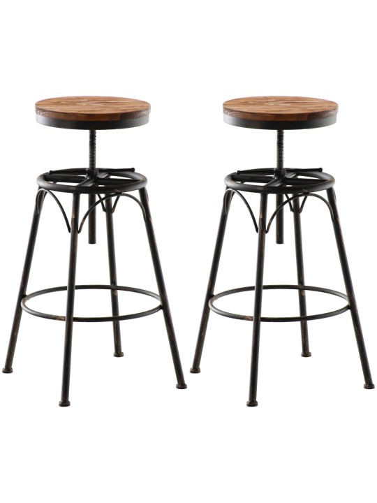 Juego de 2 taburetes de bar Beam, bronce