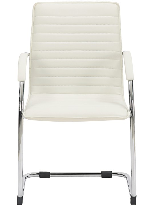 Silla de visita Tira cuero artificial, blanco Silla de visita Tira cuero artificial, blanco