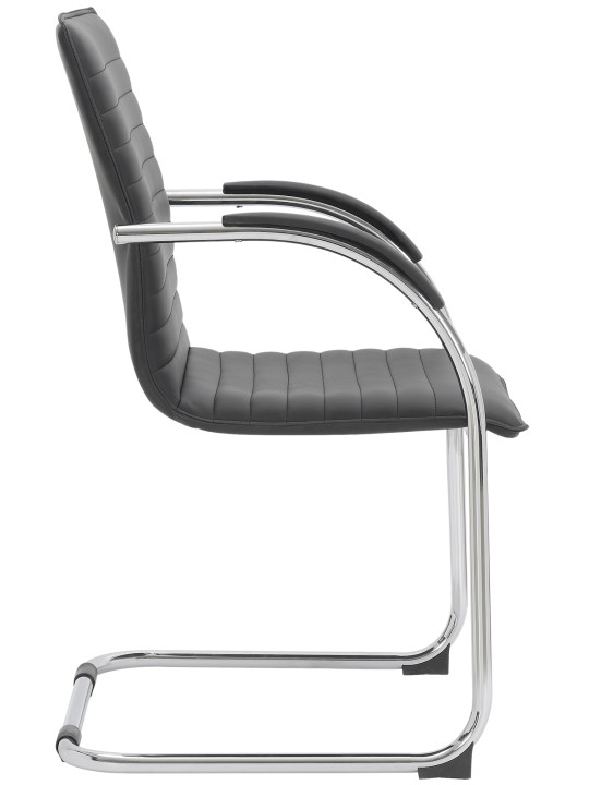 Silla de visita Tira cuero artificial, negro Silla de visita Tira cuero artificial, negro