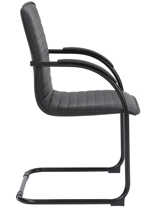 Silla de visita Tira cuero artificial, negro/negro Silla de visita Tira cuero artificial, negro/negro