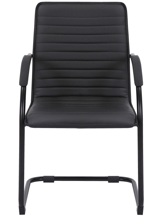 Silla de visita Tira cuero artificial, negro/negro Silla de visita Tira cuero artificial, negro/negro