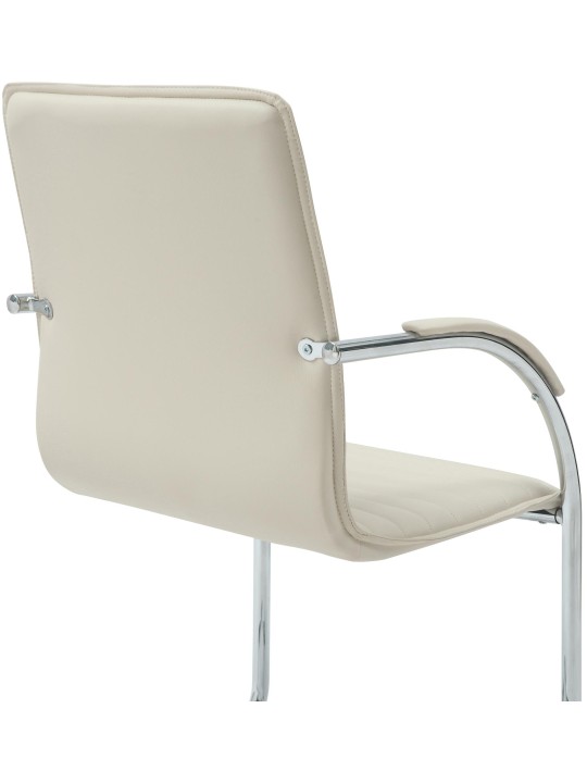 Silla de visita Tira cuero artificial, crema Silla de visita Tira cuero artificial, crema