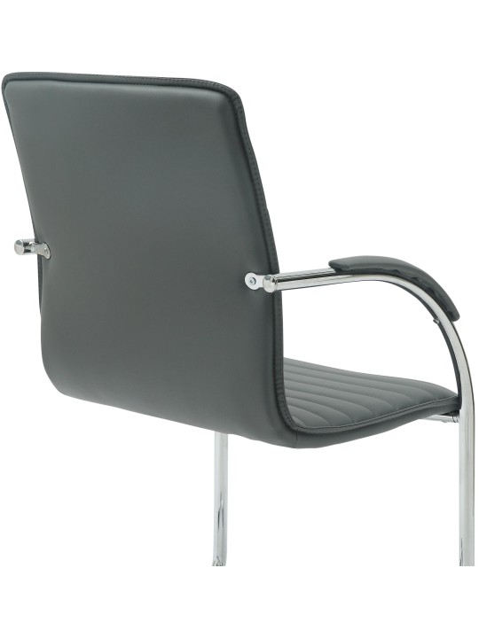 Silla de visita Tira cuero artificial, gris Silla de visita Tira cuero artificial, gris