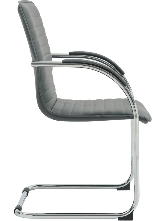 Silla de visita Tira cuero artificial, gris Silla de visita Tira cuero artificial, gris