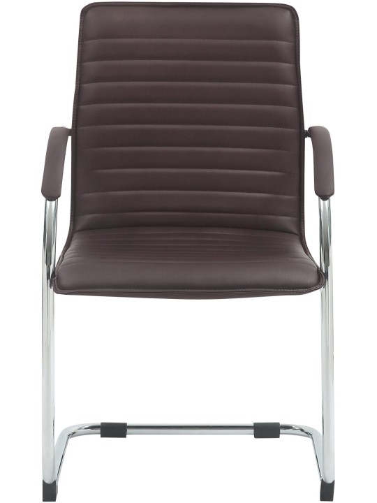 Silla de visita Tira cuero artificial, marrón Silla de visita Tira cuero artificial, marrón