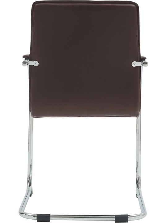 Silla de visita Tira cuero artificial, marrón Silla de visita Tira cuero artificial, marrón