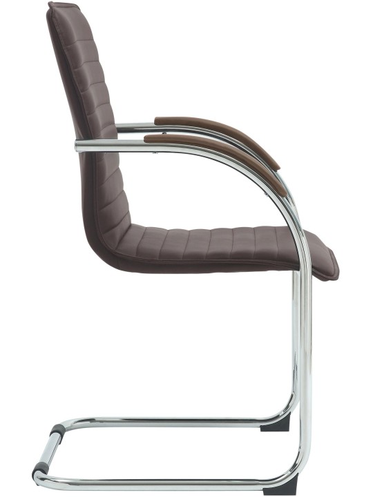 Silla de visita Tira cuero artificial, marrón Silla de visita Tira cuero artificial, marrón