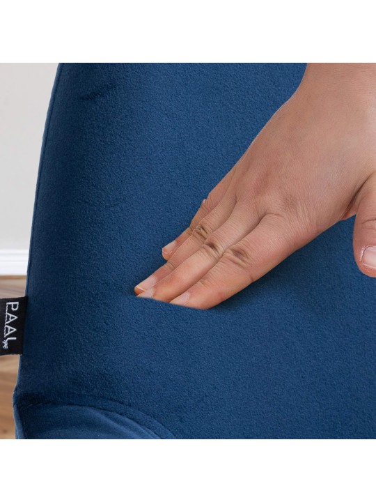 Juego de 2 taburetes de bar Braga terciopelo cromado, azul Juego de 2 taburetes de bar Braga terciopelo cromado, azul