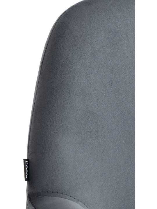 Juego de 2 taburetes de bar Braga terciopelo cromado, gris oscuro Juego de 2 taburetes de bar Braga terciopelo cromado, gris oscuro