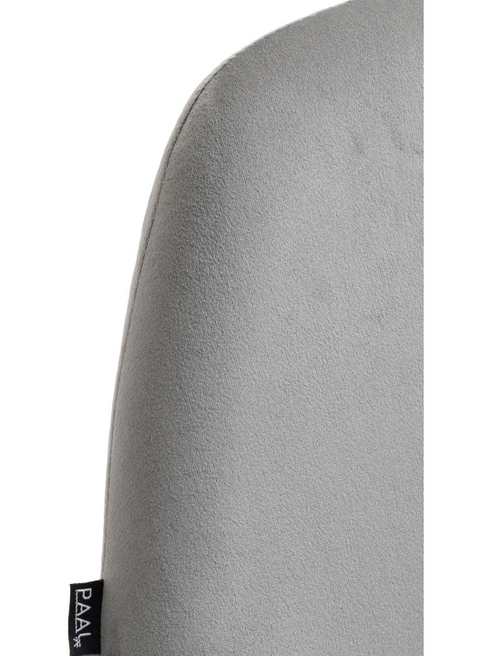 Juego de 2 taburetes de bar Braga terciopelo cromado, gris Juego de 2 taburetes de bar Braga terciopelo cromado, gris