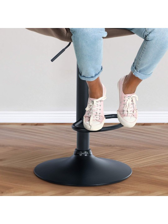 Juego de 2 taburetes de bar Braga terciopelo, marrón Juego de 2 taburetes de bar Braga terciopelo, marrón