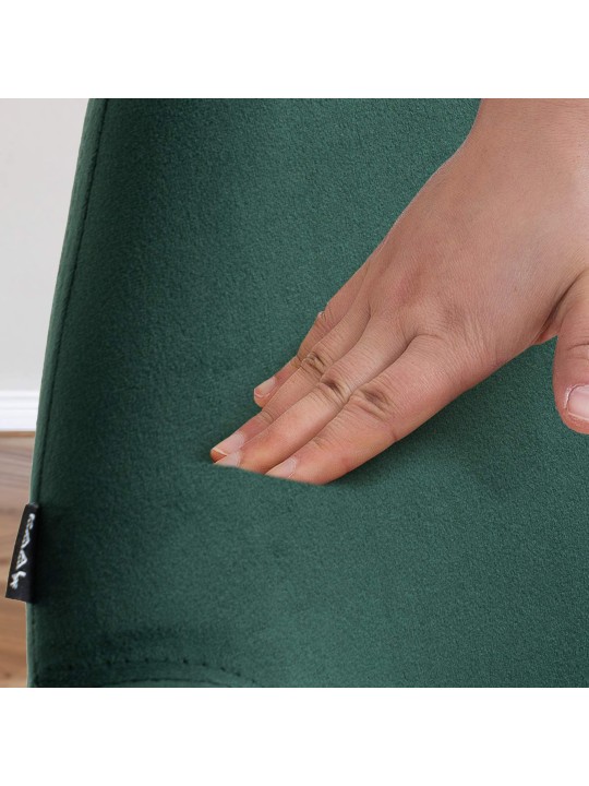 Juego de 2 taburetes de bar Braga terciopelo, verde oscuro