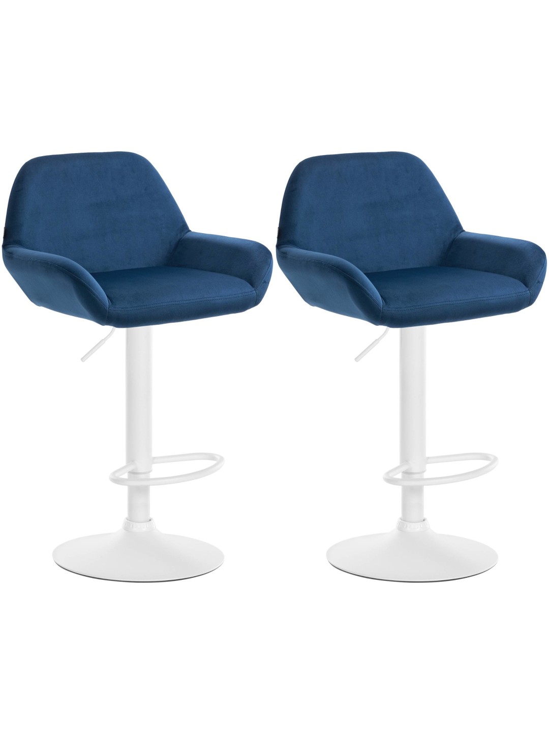 Juego de 2 taburetes de bar Braga terciopelo, azul