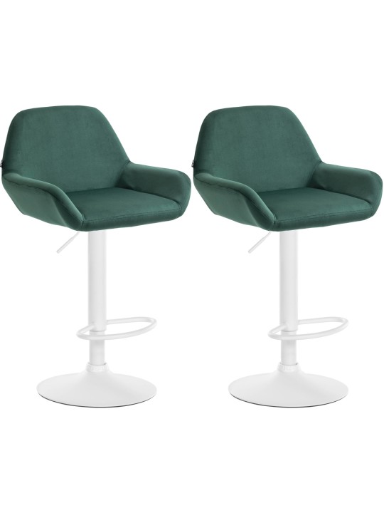 Juego de 2 taburetes de bar Braga terciopelo, verde oscuro Juego de 2 taburetes de bar Braga terciopelo, verde oscuro