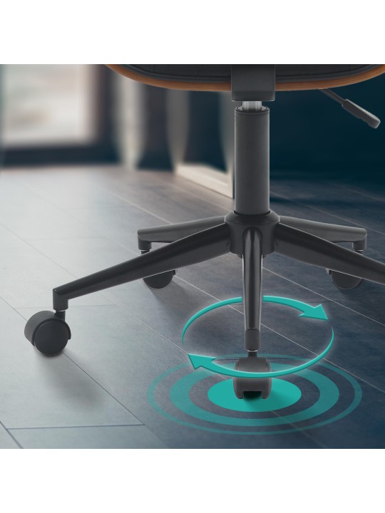 Silla de oficina Plover piel sintética, nogal/negro