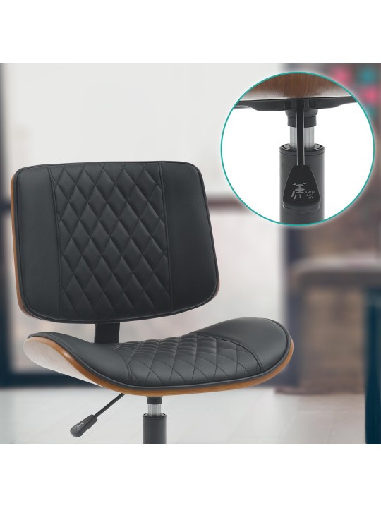 Silla de oficina Plover piel sintética, nogal/negro
