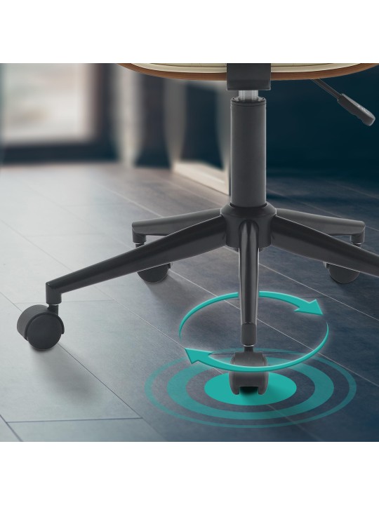 Silla de oficina Plover piel sintética, nogal/crema