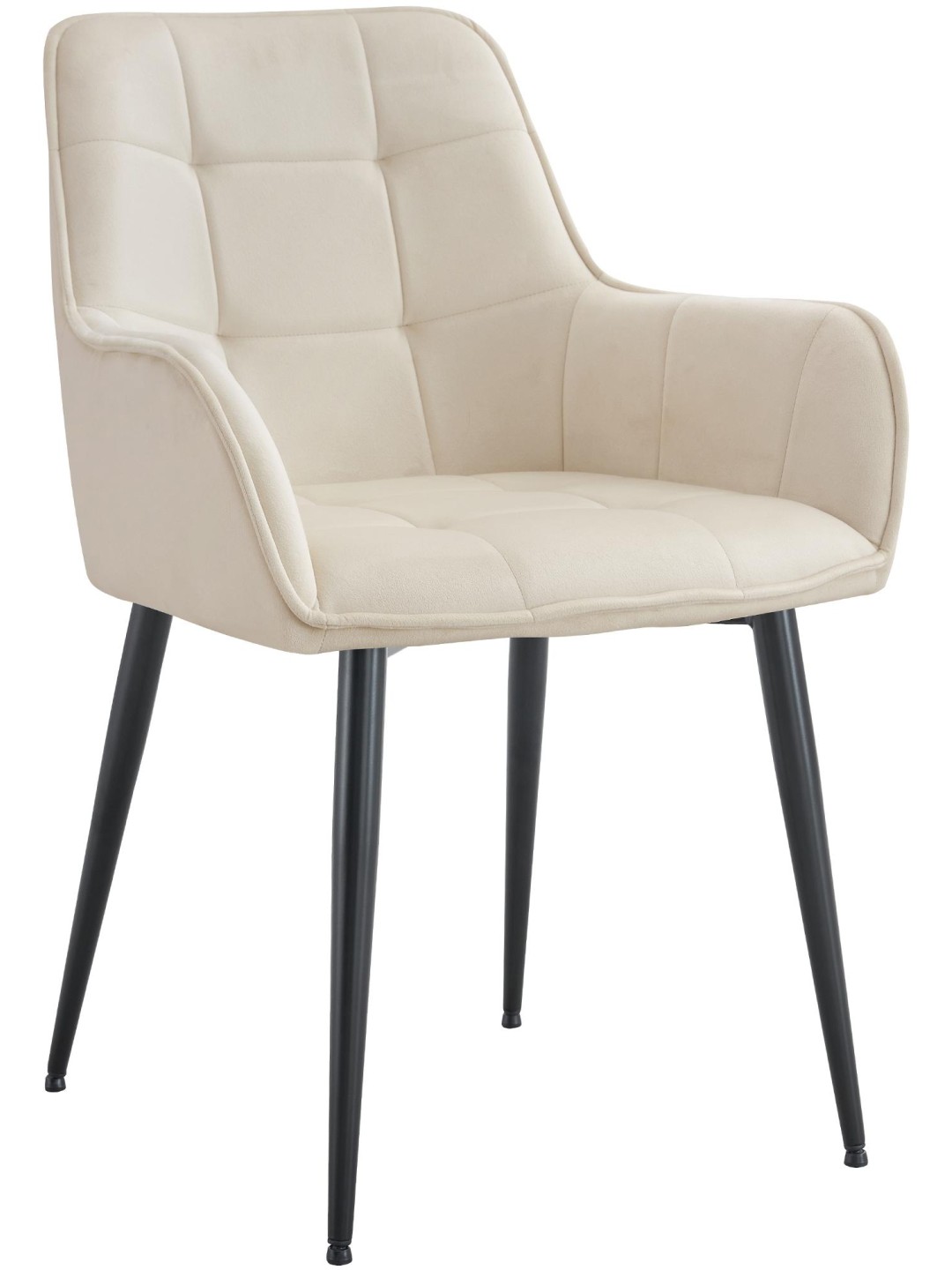 Silla de comedor Ferndale de terciopelo, crema