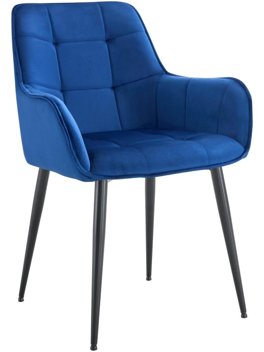 Silla de comedor Ferndale de terciopelo, azul oscuro