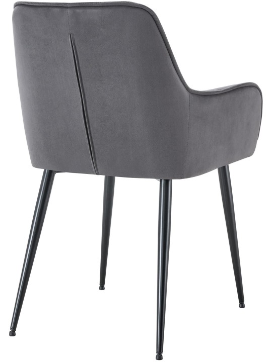 Silla de comedor Ferndale de terciopelo, gris oscuro