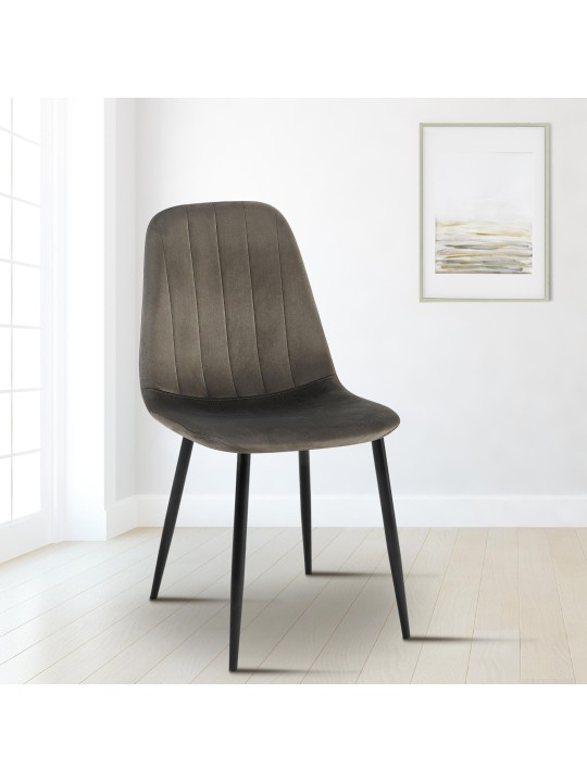 Silla de comedor Baxter de terciopelo, antracita