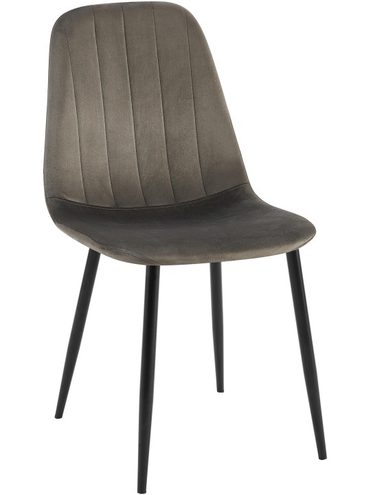 Silla de comedor Baxter de terciopelo, antracita