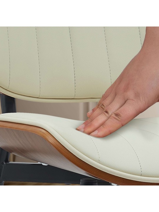 Silla de visita Tiffin de piel sintética, nogal/crema Silla de visita Tiffin de piel sintética, nogal/crema