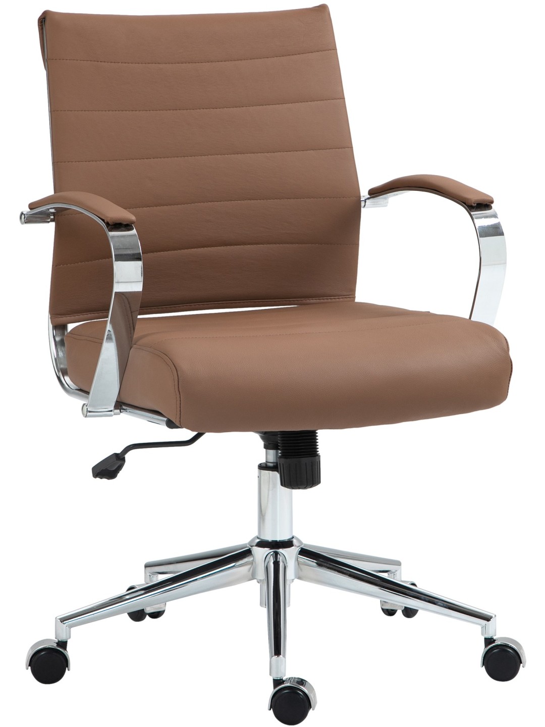 Silla de oficina Oakland cuero auténtico, marrón claro