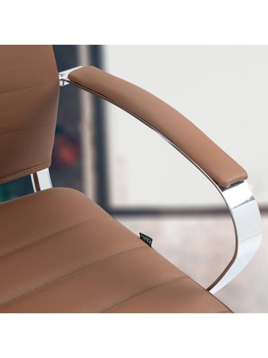 Silla de oficina Oakland cuero auténtico, marrón claro