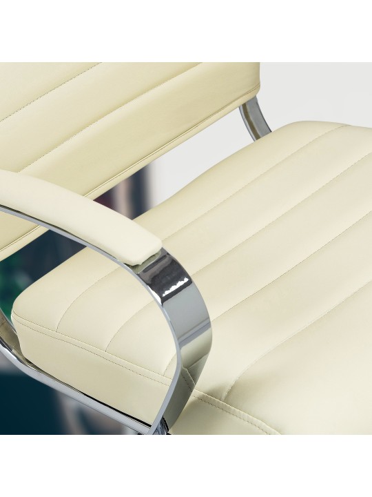 Silla de oficina Oakland polipiel, crema