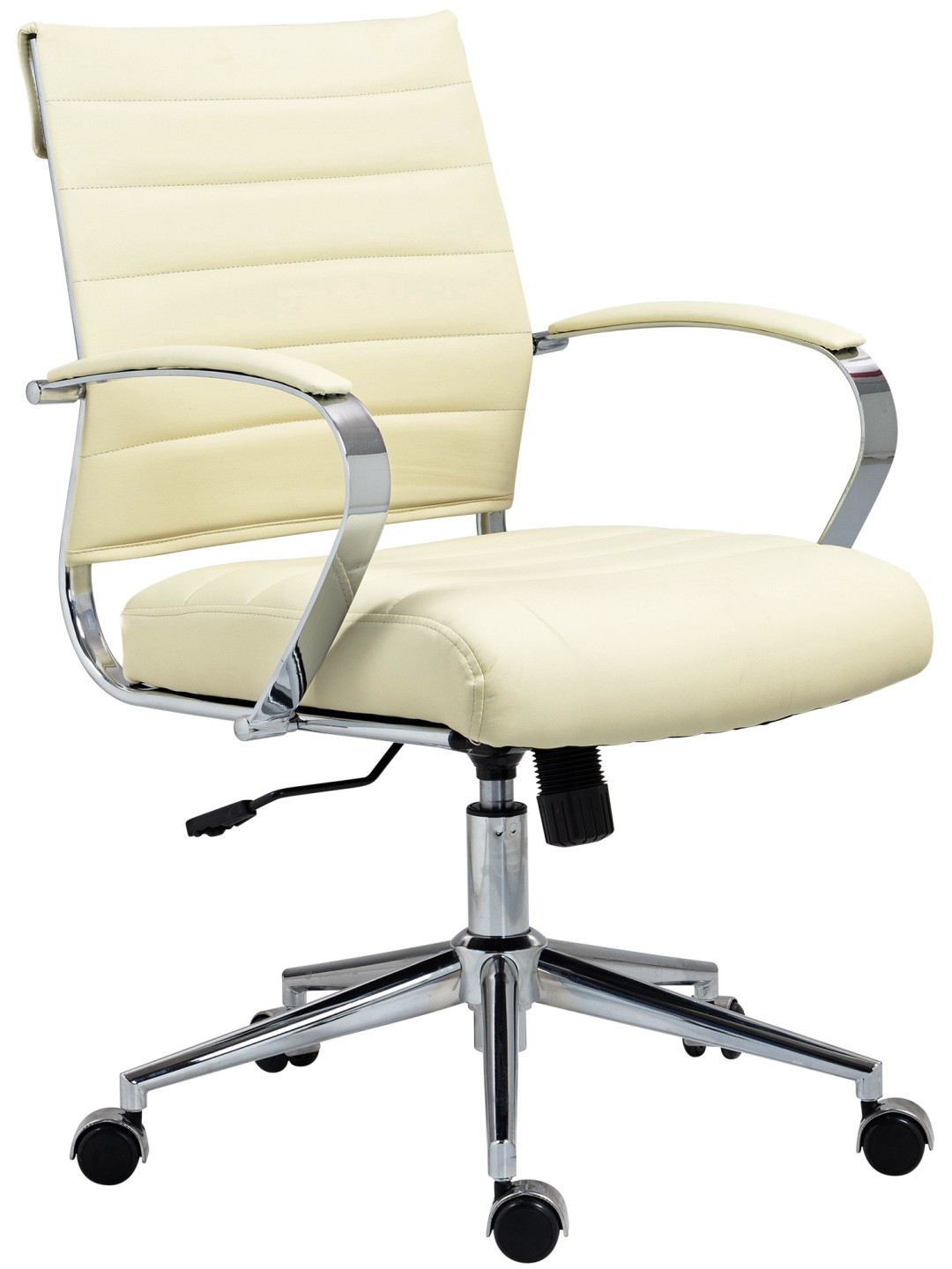 Silla de oficina Oakland polipiel, crema