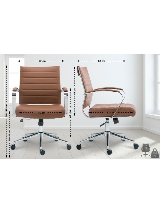 Silla de oficina Oakland polipiel, marrón claro Silla de oficina Oakland polipiel, marrón claro