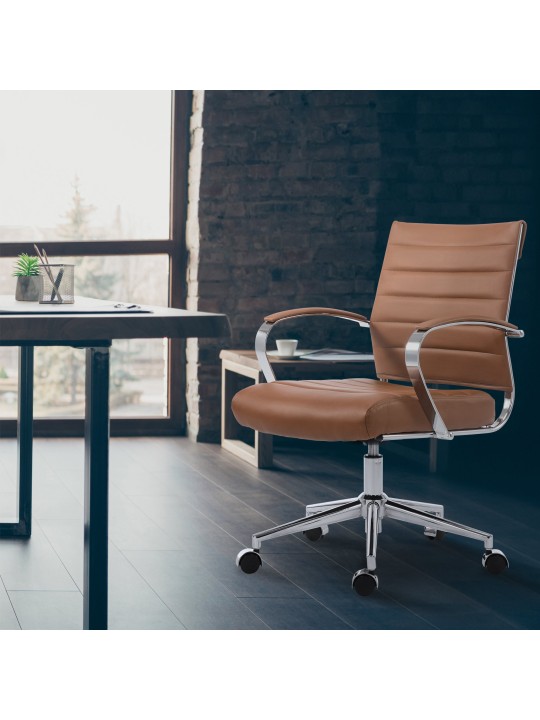Silla de oficina Oakland polipiel, marrón claro Silla de oficina Oakland polipiel, marrón claro