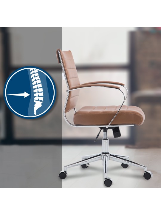 Silla de oficina Oakland polipiel, marrón claro Silla de oficina Oakland polipiel, marrón claro