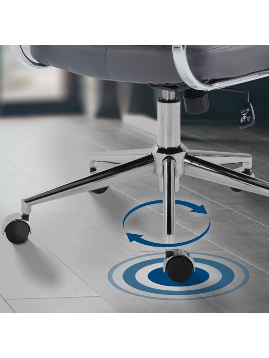 Silla de oficina Oakland polipiel, gris